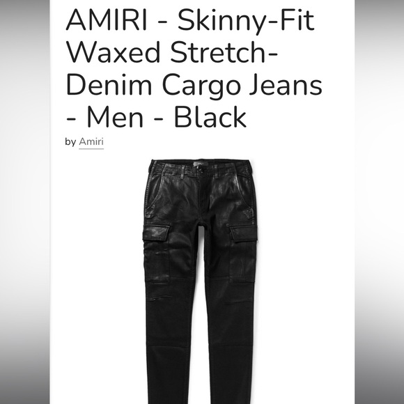 Amiri Waxed Cargo Pants | Like New Size 28 - Picture 10 of 10
